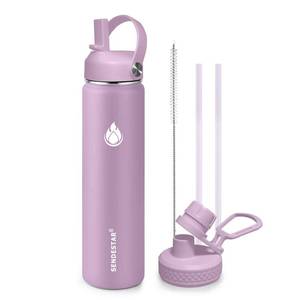 lot 33122 image: SENDESTAR Water Bottle Insulated Water Bottle 24 oz with Straw Lid Spout Lid Auto Flip Straw Top Cap for men and women - Retail $20