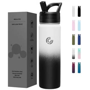 lot 33124 image: COKTIK 22oz Sports Water Bottle, Stainless Steel Water Bottle for Insulated, Reusable Travel Bottle, With Straw,With Handle Grip for Easy Carrying, Suitable for Cycling,Outdoor Vacations(Day&Night) - Retail $23