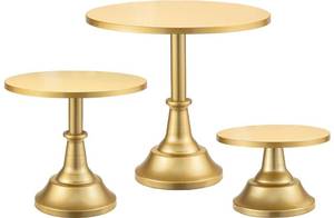 lot 33130 image: HBlife 3 PCS Gold Cake Stand Set (81012 Plate) for 6-10 Inch Cakes, Dessert Table Display Set, Cupcake Stand for Party, Wedding, Birthday, Baby Shower, Anniversary (Metal) - Retail $37