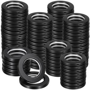 lot 33133 image: Curtain Grommets 1-916(40mm) Inner Diameter Plastic Curtain Rings Nanoscale Low Noise Roman Ring, Black 100 pcs - Retail $20