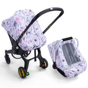 lot 33171 image: Car Seat Cover Baby, Infant Car Seat Cover with Mesh Window, Stretch Carseat Cover for Girls Boys, Soft Breathable Baby Carrier Cover for Stroller, Summer Carseat Canopy Sunshade Cover - Retail $14