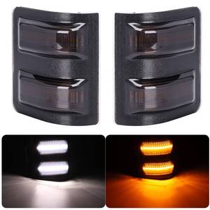 lot 33184 image: OGATOO Smoked Mirror Lights Compatible with Ford F250 F350 F450 F550 2008 2009 2010 2011 2012 2013 2014 2015 2016 Super Duty AmberWhite Running Turn Signal Side Indicator Lens Towing Light - Retail $28