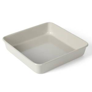 lot 33558 image: Martha Stewart Gallen 9 Inch Square Nonstick Carbon Steel Cake Pan Cool Grey, Durable Bakeware for Even Baking and Easy Release - Retail $9