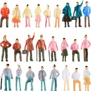 lot 33571 image: Gejoy 100 Pcs Miniature People Figurines 175 Scale Model Trains Architectural 0.98in Plastic Mini Tiny People Sitting and Standing for Diorama - Retail $15