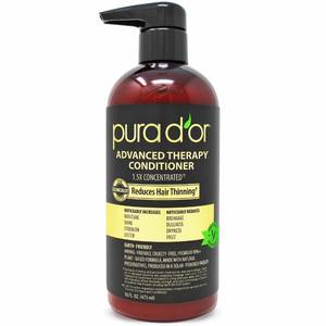 lot 33575 image: PURA DOR Advanced Therapy Conditioner (16oz) For Increased Moisture, Strength, Volume & Texture, No Sulfates, Contains Argan Oil & Biotin, All Hair Types, Men & Women (Packaging May Vary) - Retail $19