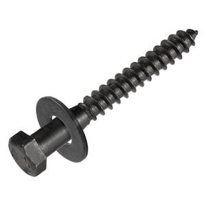 lot 33595 image: 38 x 2-12 (50 Pack) Lag Screw Kit, 50 Screws and 50 Washers, Ceramic Black Ruspert Coating for Exterior Use, Meets ASTM A307 and ASME B18.2.1, IndustrialCommerical Grade by Makers Bolt - Retail $43