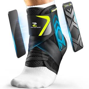 lot 33597 image: ZOELION Ankle Brace for Men Women with Auto-adaptive Side Pads, Slim Fit & Flex Support Ankle Stabilizer Support, Quick Hook & Loop Lace Up Ankle Brace for Sprained Ankle,Injury Recovery,Sports, L