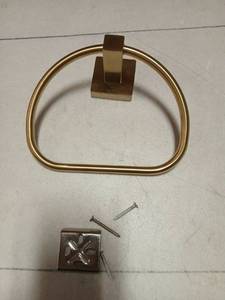 lot 33604 image: Gold Finish Towel Ring Bathroom Hardware - Retail $15