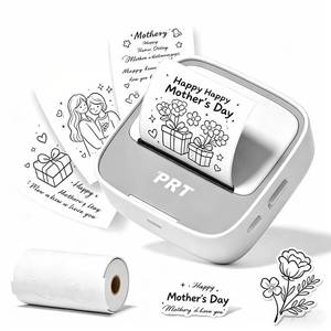 lot 33610 image: PRT Mini Sticker Printer, Portable Thermal Printer with 1 Roll Sticker Paper, Inkless Sticker Maker, Bluetooth Label Printer for Study Notes,Lists,Pictures,DIY Creations Printers for Home Use, Grey - Retail $20