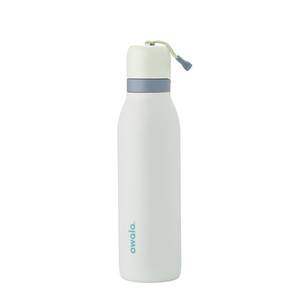 lot 33611 image: Owala FreeSip Twist Insulated Stainless Steel Water Bottle with Straw for Sports and Travel, BPA-Free, 18-oz, MintWhite (Iced Breeze) (Missing Lid) - Retail $27