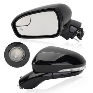 lot 33618 image: MOFOAP Left Driver Side Mirror for 2013 2014 2015 2016 Ford Fusion Sedan S SE SE Hybrid,Power Mirror with Heated,In-housing Signal Light,Puddle Lights,Manual Folding,Ford Fusion Mirror Black - Retail $71