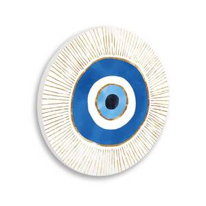 lot 42526 image: Stupell Industries Contemporary Evil Eye Nazar Shape Wood Wall Art, Design by Ziwei Li, 12 x 12, Wall Plaque - Retail $21