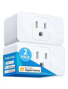 lot 42537 image: meross Smart Plug Mini, 15A & Reliable Wi-Fi, Support Apple HomeKit, Siri, Alexa, Echo, Google Assistant and Nest Hub, App Control, Timer, No Hub Needed, 2.4G WiFi Only, 2 Pack - Retail $25
