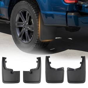 lot 61871 image: 2025 Upgraded Mud Flaps for 2021-2026 Ford F150 Accessories Mudguards All Weather F150 Mudflaps No-Drill Front and Rear-Black,4 Pc. (Not fit Raptor Models) - Retail $36