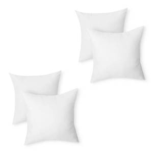 lot 61875 image: Amazon Basics Square Hypoallergenic Pillow Insert, Down Alternative Fiberfill, Sofa Bed Couch Decorative Stuffer, 20, 4-Pack - Retail $26