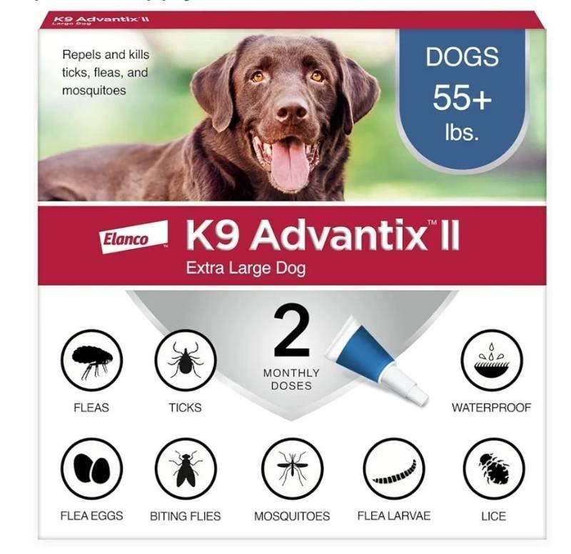 lot 72575 image: K9 Advantix II XL Dog Vet-Recommended Flea, Tick & Mosquito Treatment & Prevention  Dogs Over 55 lbs.  2-Mo Supply - Retail $35