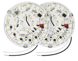lot 37024 image: 2 Pack LED Ceiling Fan Light Replacement Kit, Retrofit for Ceiling Lights, 15W 120V 5000K CRI90, Dimmable Engine for Pendant, Lantern - Retail $21