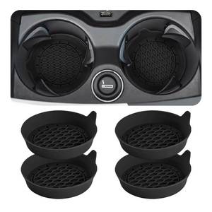 lot 37040 image: 4PCS Car Cup Holder Coasters, Silicone Non-Slip Vehicle Cup Recessed Mats, Sift-Proof Automotive Interior Drink Insert Decor Accessories, Universal for SUV, Sedan, Truck (Black) - Retail $6