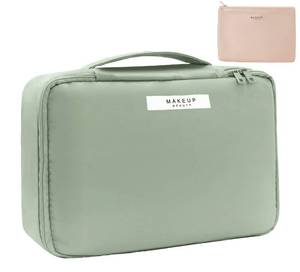 lot 37050 image: Travel Makeup Bag Cosmetic Bag Makeup Bag Toiletry bag for women and men (Green) - Retail $6