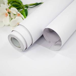 lot 37053 image: White Contact Paper 15.7x118 White Wallpaper Peel and Stick Matte Solid Contact Paper Thicken Waterproof Self-Adhesive Removable Wallpaper for Cabinets Countertop Decorative Vinyl Roll - Retail $5