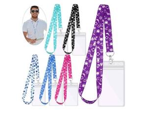 lot 37122 image: 6 Pack Cruise Lanyard for Ship Cards with ID Holder Cruise Essentials Must Haveskey Waterproof Ship Card Holders for Women Men Travel Accessories(Vibrant Style) - Retail $8