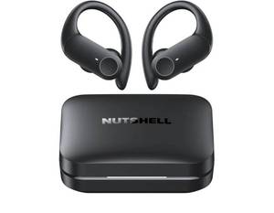 lot 37125 image: Nutshell NS18 Wireless Earbuds for Sports, 14mm Drivers with Big Bass, 12H Non-stop Playback, Sweat-Resistant, Personalized Equalizer with 4 Preset Sound Modes, Clear Calls, Bluetooth 5.3, APP - Black - Retail $60
