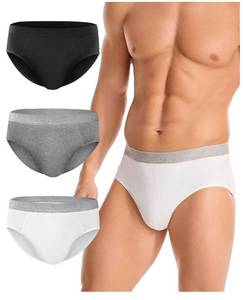 lot 37146 image: Incontinence Underwear for Men, Washable Leak-Proof Reusable Heavy Flow, Cotton Briefs, 3 Pack (Multicolor01, Medium) - Retail $27