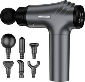 lot 37151 image: Massage Gun Deep Tissue, Muscle Massager Gun for Pain Relief, Percussion Massage Gun with 30 Speeds & 6 Heads, Portable Handheld Back Massage Gun for Athlets Men Women (Grey) - Retail $17