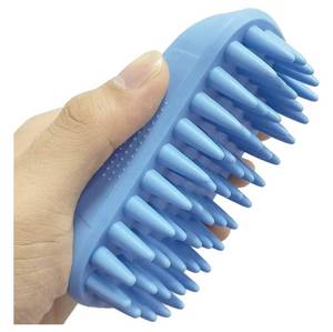 lot 37159 image: Pet Silicone Shampoo Brush for Long & Short Hair Medium Large Pets Dogs Cats, Anti-skid Rubber Dog Cat Pet Mouse Grooming Shower Bath Brush Massage Comb (Blue (New)) - Retail $12