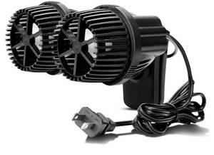 lot 37160 image: 4200GPH Double Head Aquarium Circulation Pump, Quiet 12W Aquarium Wave Maker, with Strong Magnetic Suction Base, 360°Adjustable Power Head, for 110240 Gal Tank - Retail $40