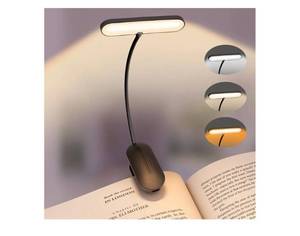 lot 37169 image: Clip-On Book Light for Reading at Night - Rechargeable 14 LEDs with 3 Color Modes & Stepless Dimming, Eye-Care USB-C Charging, 70-Hours, 360° Flexible Gooseneck - Perfect for Books, Bedtime Reading - Retail $12