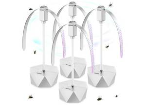 lot 37170 image: Fly Fans for Tables, Fly Repellent Fan Outdoor Indoor Keep Flies Away, Repellent Fans for Tables with Holographic Blades for Picnic, Party, Restaurant, Kitchen, and BBQ, 4 Pack Silver - Retail $30