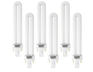 lot 37173 image: 9W 21050 U-Shape 2 Pin Base Replacement UV Light Bulbs for DynaTrap Indoor Trap Models DT3009, DT3019, and DT3039 - Pack of 6 - Retail $16