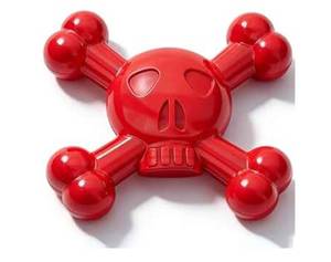 lot 37175 image: Dog Chew Toys for Aggressive Chewers �� Indestructible Nylon Bone for Puppy Teething,Tough Chew Toy for Small Dogs, Bacon Flavor and Outdoor Fun, Skull Design - Retail $10