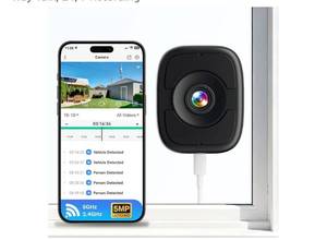 lot 37177 image: 5MP 3K Smart Window Camera, Indoor Safeview Window Cameras for Home Security, 2.4G 5G Safe View Security Cameras with Color Night Vision, Person & Car Detection, 2 Way Talk, 247 Recording - Retail $32