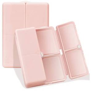 lot 37181 image: Daily Pill Organizer, 7 Compartments Portable Pill Case Travel Pill Organizer,Folding Design Pill Box for Purse Pocket to Hold Vitamins,Cod Liver Oil,Supplements and Medication-Pink - Retail $6