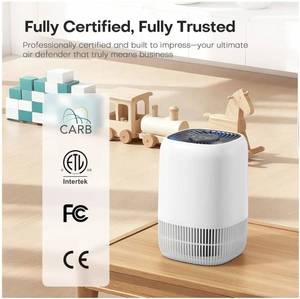 lot 37196 image: Air Purifiers for Home with High Efficiency Filter for Pet Hair, Odors, Pollen, Smoke, Compact Air Cleaner - Retail $39