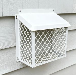 lot 37202 image: Dryer Vent Cover Bird Guard (Rainproof Cap), Fits 3 to 4 Vent Hood Cover, Heavy-Duty Steel Dryer Vent Protector, Easy Installation for Home & Laundry Rooms - Retail $20