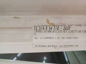 lot 14021 image: Vinyl Window, 31 14 x 54 78, Double Hung