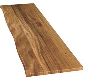 lot 14053 image: Hampton Bay 8 ft. L x 25 in. D Finished Saman Solid Wood Butcher Block Countertop in with Live Edge Retail- $459