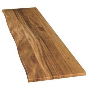 lot 14054 image: Hampton Bay 8 ft. L x 25 in. D Finished Saman Solid Wood Butcher Block Countertop in with Live Edge Retail- $549