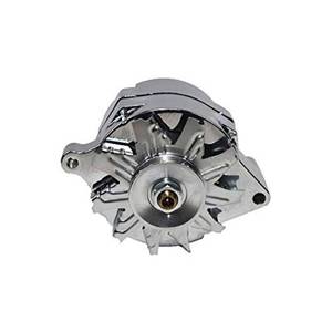 lot 9275 image: A-Team Performance 1G Style High-Output 1-Wire Alternator - 110 Amp 10SI Output & High Amp Performance - Single-Groove V Belt & Drive Belt - Replacement & Compatible with Ford 1965-89 V6 & V8 Models