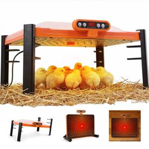 Fvlotrik Smart Brooder Plate with Temperature Display & Adjustable Height, 11 x 15 Inch Chick Heat Plate for 20 Chicks, Memory Function and Overheat Protection for Safety, Anti-Roost Design