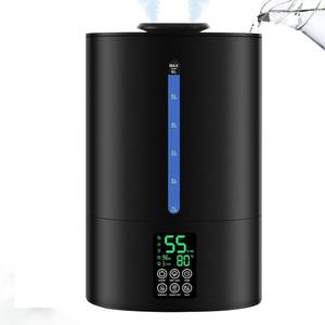 lot 9292 image: Coolfiqu 6L Humidifiers for Bedroom Large Room Home,Cool and Warm Humidifier for Baby and Plants Hot Mist Top Fill Desk Humidifiers Oil Diffuser,Quiet,Adjustable Mist,360°Nozzle-Black(2026 Upgraded)