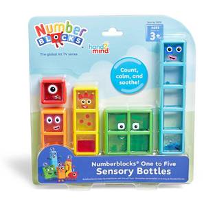 lot 9336 image: hand2mind Numberblocks One to Five Sensory Bottles, Numbers for Toddlers, Counting Toys, Calming Sensory Fidget Toys, Calm Down Corner Supplies, Social Emotional Learning, Birthday Gifts for Kids