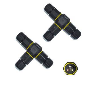 lot 9366 image: 3 Way IP68 Junction Box Outdoor Waterproof Electrical Wire Cable Connector,M16 for 3 Pin Cables for 3.5-10mm Wire Range(AC 400V, 17.5A), Easy to Install,CE Certified(2 Pack)