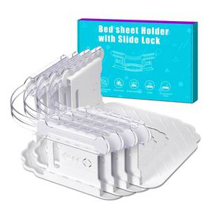 lot 9371 image: AUKCLAX Bed Sheet Holder for Corners, Heavy Duty Lock Fitted Bedsheet Clips with Enhanced Straps, No More Loose Sheets, Keep Sheets Firm and Tight, Easy Installation(Grey)
