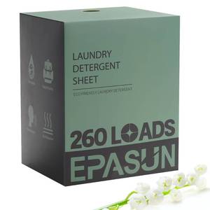 lot 9372 image: Laundry Detergent Sheets 260 Loads, Fresh Scent, Eco-Friendly Liquidless Soap Strips, Plant-Based, Hypoallergenic Washing Supplies