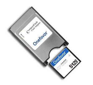 lot 9388 image: Onefavor Compact Flash to PCMCIA ATA Adapter - CF to PC Card Adapter for CF 2 Card (Includes 512MB CF Memory Card)