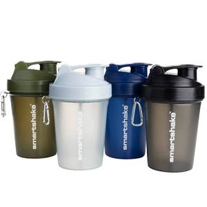 lot 9401 image: Smartshake Lite 4-Pack Protein Shaker Bottle 400 ml  13.5 oz - Leakproof Screw-on Lid - BPA Free Unisex - Mist Grey, Army Green, Black, Navy Blue